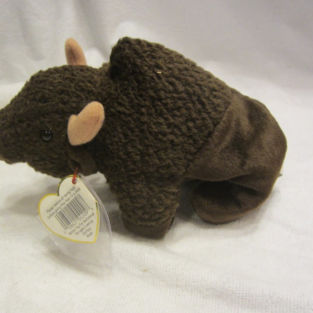 RARE 1998 TY BEANIE BABY ROAM THE BISON, RETIRED W/TAGS